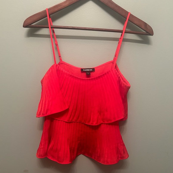 Express Red Flutter Top - Picture 2 of 4